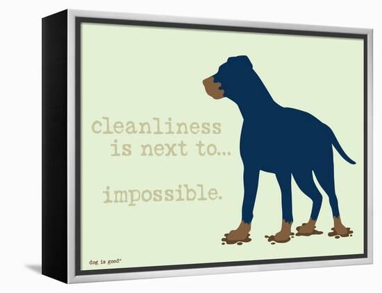 Cleanliness-Dog is Good-Framed Stretched Canvas