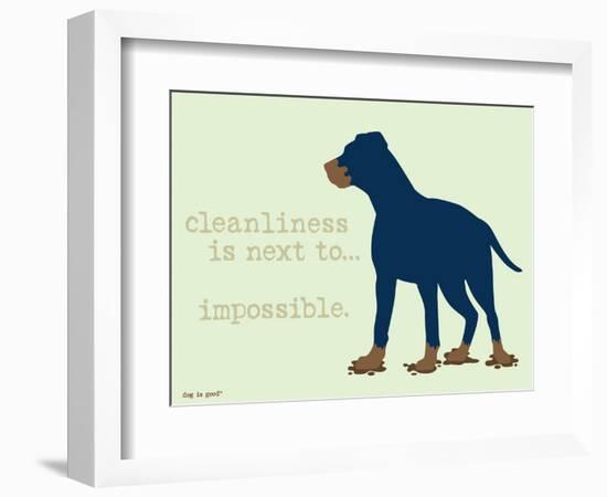 Cleanliness-Dog is Good-Framed Art Print