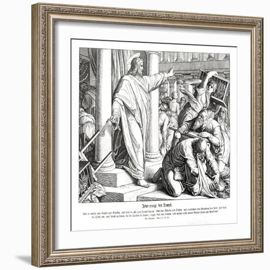 Cleansing of the temple, Gospel of John-Julius Schnorr von Carolsfeld-Framed Giclee Print