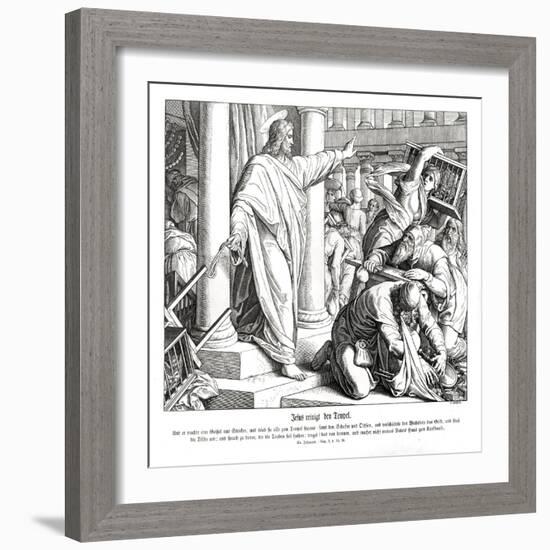 Cleansing of the temple, Gospel of John-Julius Schnorr von Carolsfeld-Framed Giclee Print