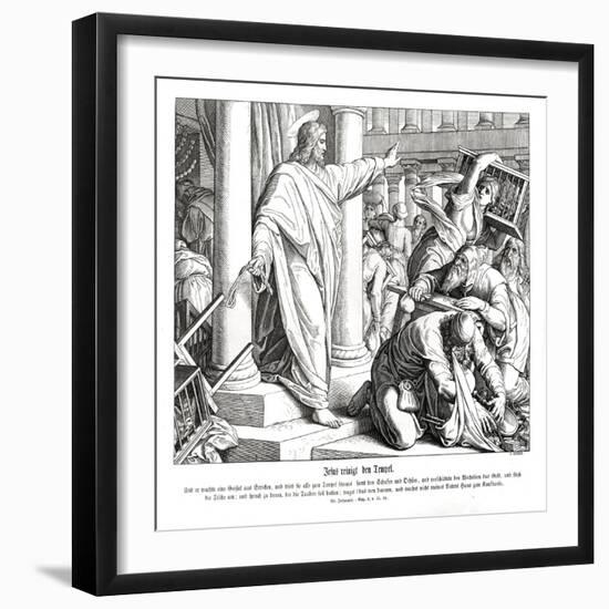 Cleansing of the temple, Gospel of John-Julius Schnorr von Carolsfeld-Framed Giclee Print