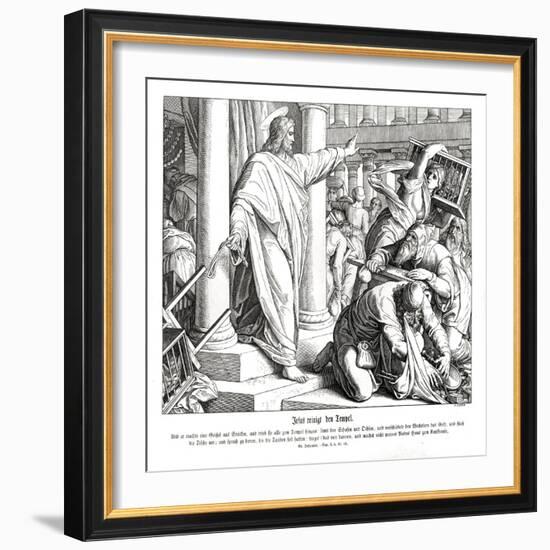 Cleansing of the temple, Gospel of John-Julius Schnorr von Carolsfeld-Framed Giclee Print