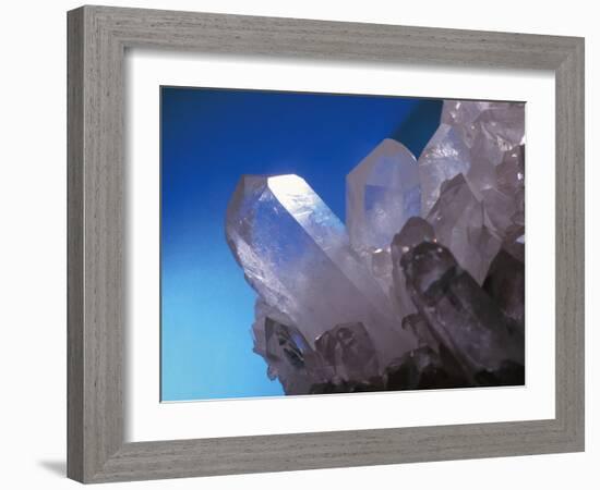 Clear Quartz Crystals (rock Crystals)-Geoff Tompkinson-Framed Photographic Print