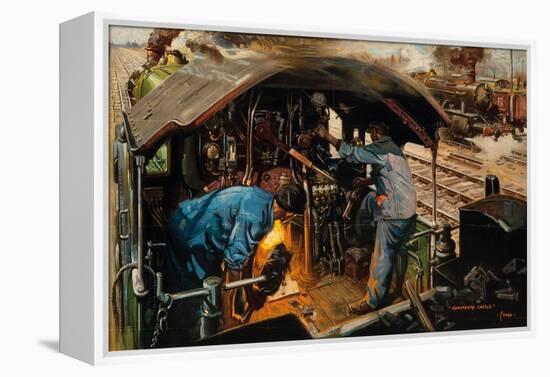 Clear Road Ahead, (Colour Lithograph)-Terence Cuneo-Framed Premier Image Canvas