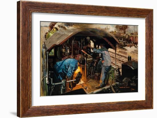 Clear Road Ahead, (Colour Lithograph)-Terence Cuneo-Framed Giclee Print