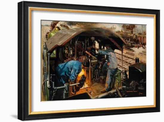 Clear Road Ahead, (Colour Lithograph)-Terence Cuneo-Framed Giclee Print