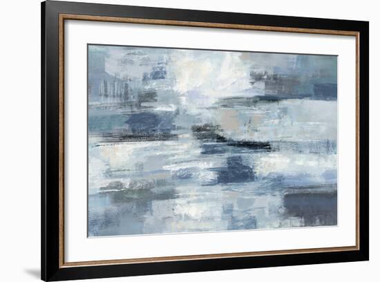 Clear Water Indigo and Gray-Silvia Vassileva-Framed Art Print