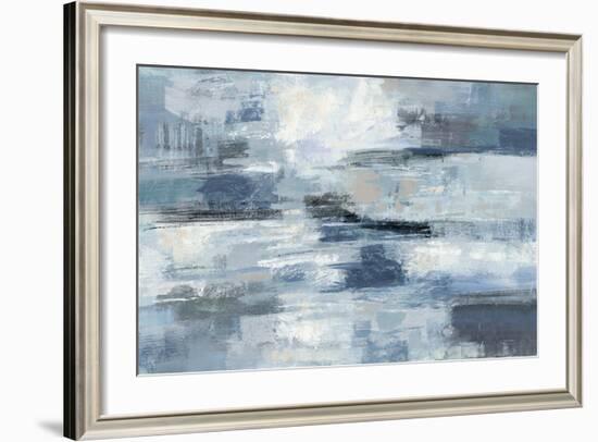 Clear Water Indigo and Gray-Silvia Vassileva-Framed Art Print