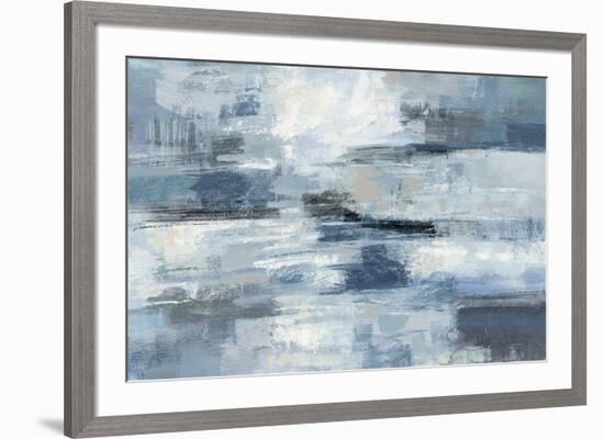 Clear Water Indigo and Gray-Silvia Vassileva-Framed Art Print