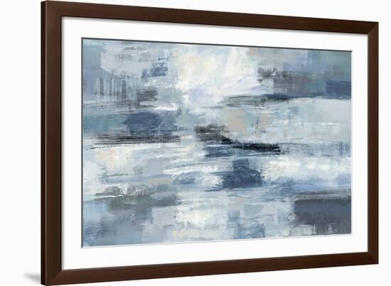 Clear Water Indigo and Gray-Silvia Vassileva-Framed Art Print