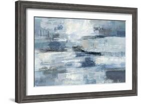 Clear Water Indigo and Gray-Silvia Vassileva-Framed Art Print
