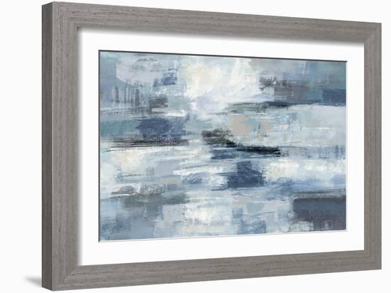 Clear Water Indigo and Gray-Silvia Vassileva-Framed Art Print