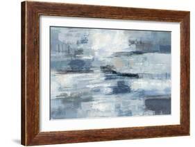 Clear Water Indigo and Gray-Silvia Vassileva-Framed Art Print