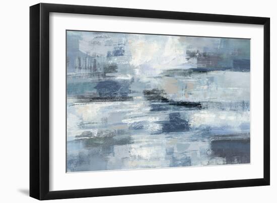 Clear Water Indigo and Gray-Silvia Vassileva-Framed Art Print