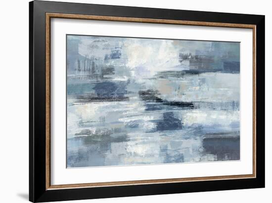 Clear Water Indigo and Gray-Silvia Vassileva-Framed Art Print