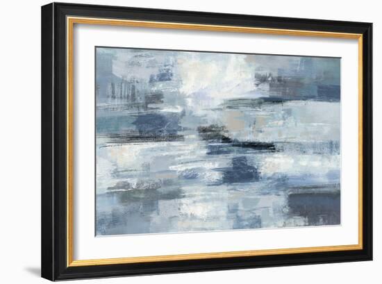 Clear Water Indigo and Gray-Silvia Vassileva-Framed Art Print