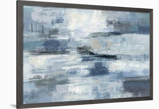 Clear Water Indigo and Gray-Silvia Vassileva-Framed Art Print