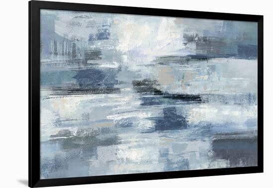 Clear Water Indigo and Gray-Silvia Vassileva-Framed Art Print