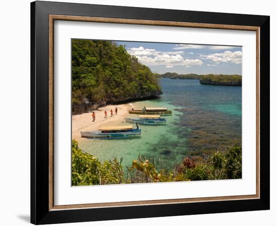 Clear Waters Between Limestone Islands, Hundred Islands, Lingayen Gulf, Philippines-Tony Waltham-Framed Photographic Print