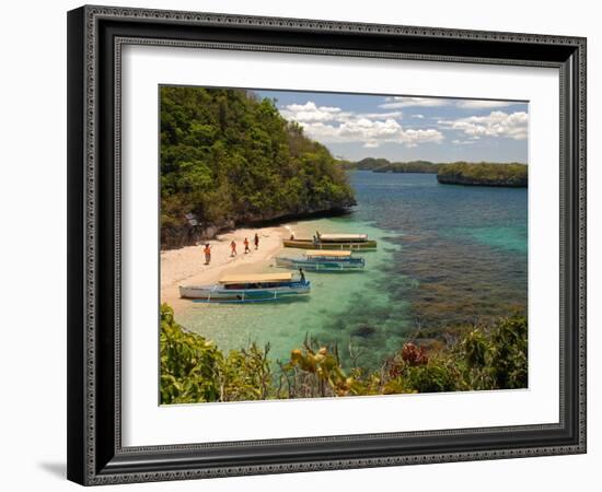 Clear Waters Between Limestone Islands, Hundred Islands, Lingayen Gulf, Philippines-Tony Waltham-Framed Photographic Print