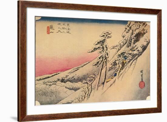 Clear Weather after Snow at Kameyama, from 53 Stations of Tokaido, (1832), 1903-Ando Hiroshige-Framed Giclee Print