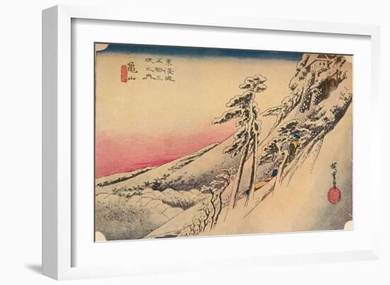 Clear Weather after Snow at Kameyama, from 53 Stations of Tokaido, (1832), 1903-Ando Hiroshige-Framed Giclee Print