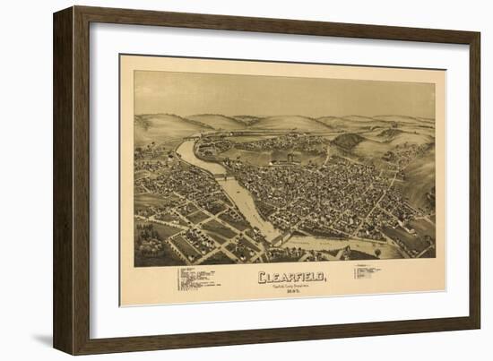 Clearfield, Pennsylvania - Panoramic Map-Lantern Press-Framed Art Print