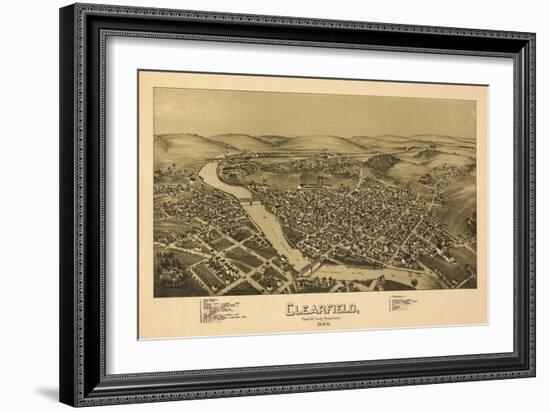 Clearfield, Pennsylvania - Panoramic Map-Lantern Press-Framed Art Print