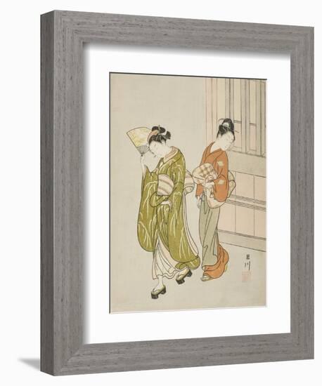 Clearing Breeze from a Fan (Ogi No Seiran), C.1766-Suzuki Harunobu-Framed Giclee Print