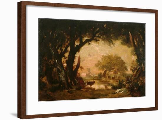 Clearing in the Woods of Fontainebleau-Théodore Rousseau-Framed Giclee Print