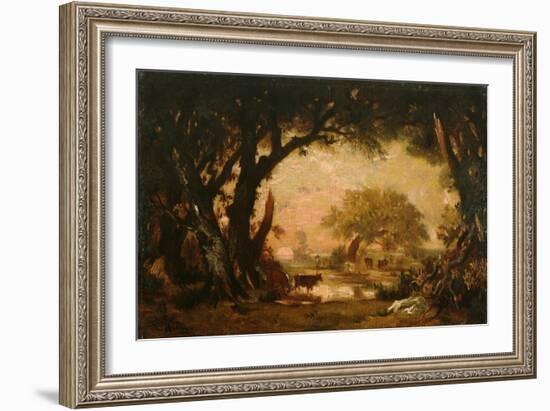 Clearing in the Woods of Fontainebleau-Théodore Rousseau-Framed Giclee Print