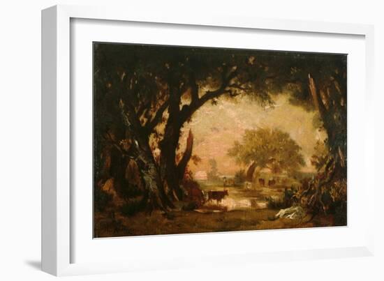 Clearing in the Woods of Fontainebleau-Théodore Rousseau-Framed Giclee Print