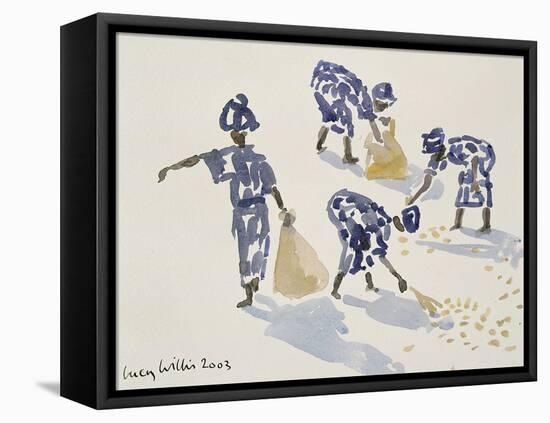 Clearing Leaves, Senegal, 2003-Lucy Willis-Framed Premier Image Canvas