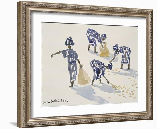 Clearing Leaves, Senegal, 2003-Lucy Willis-Framed Giclee Print