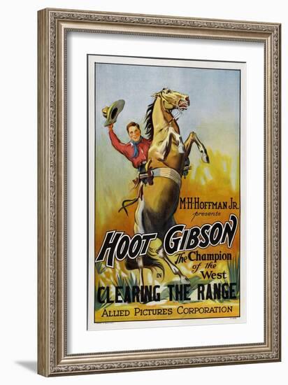 Clearing The Range, Hoot Gibson, 1931-null-Framed Art Print