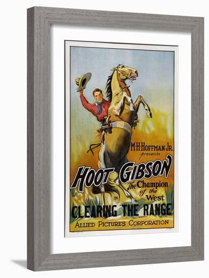 Clearing The Range, Hoot Gibson, 1931-null-Framed Art Print