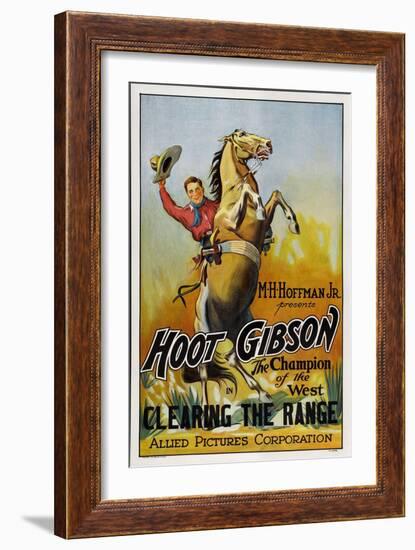 Clearing The Range, Hoot Gibson, 1931-null-Framed Art Print