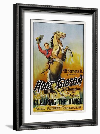 Clearing The Range, Hoot Gibson, 1931-null-Framed Art Print