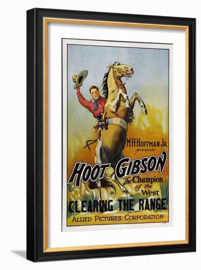 Clearing The Range, Hoot Gibson, 1931-null-Framed Art Print