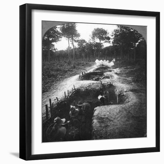 Clearing the Remaining Germans Out of the Trenches by Hand Grenages, 1900s-Crown-Framed Giclee Print