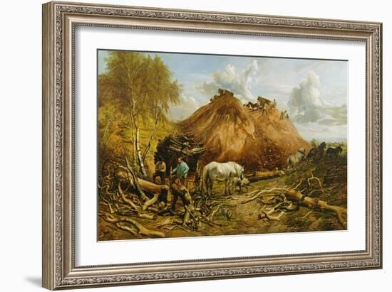 Clearing the Wood for the Iron Way, 1880-Thomas Sidney Cooper-Framed Giclee Print