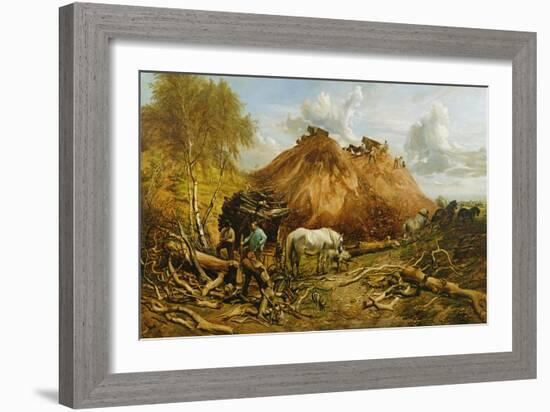 Clearing the Wood for the Iron Way, 1880-Thomas Sidney Cooper-Framed Giclee Print