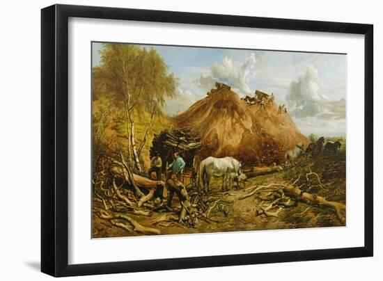 Clearing the Wood for the Iron Way, 1880-Thomas Sidney Cooper-Framed Giclee Print