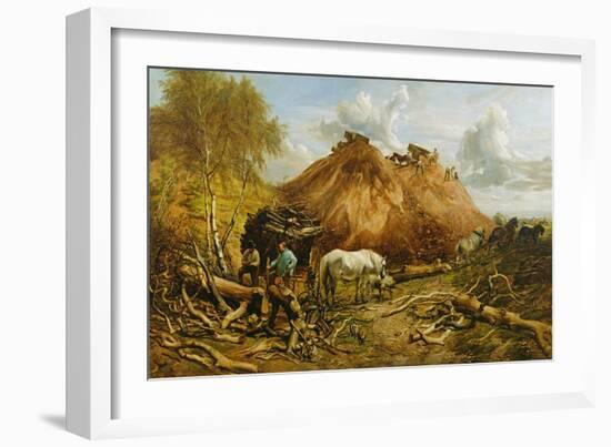 Clearing the Wood for the Iron Way, 1880-Thomas Sidney Cooper-Framed Giclee Print