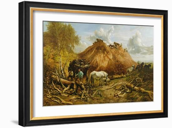 Clearing the Wood for the Iron Way, 1880-Thomas Sidney Cooper-Framed Giclee Print