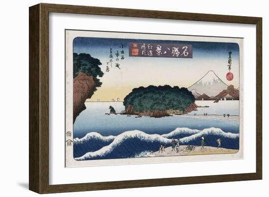 Clearing Weather, Enoshima, from the Series 'Eight Views of Famous Places'-Ando Hiroshige-Framed Giclee Print