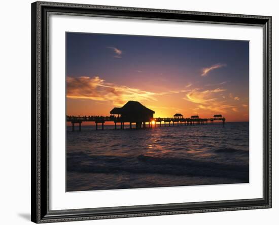 Clearwater Beach and Pier at Sunset, Florida, USA-Adam Jones-Framed Photographic Print