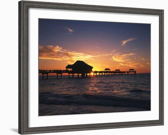 Clearwater Beach and Pier at Sunset, Florida, USA-Adam Jones-Framed Photographic Print