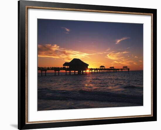 Clearwater Beach and Pier at Sunset, Florida, USA-Adam Jones-Framed Photographic Print