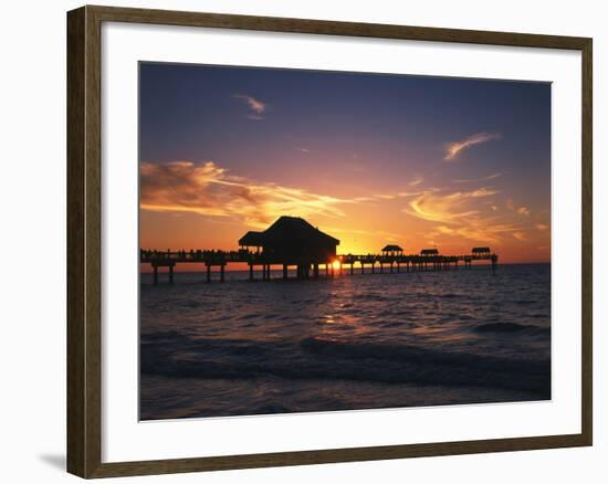 Clearwater Beach and Pier at Sunset, Florida, USA-Adam Jones-Framed Photographic Print